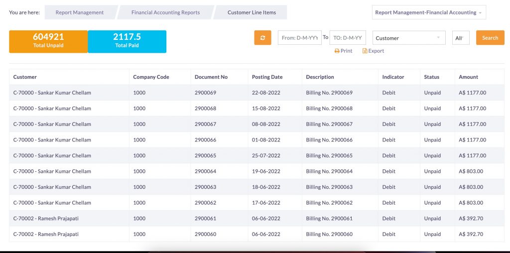 Accounts Receivable Tracking- Onebusiness Erp