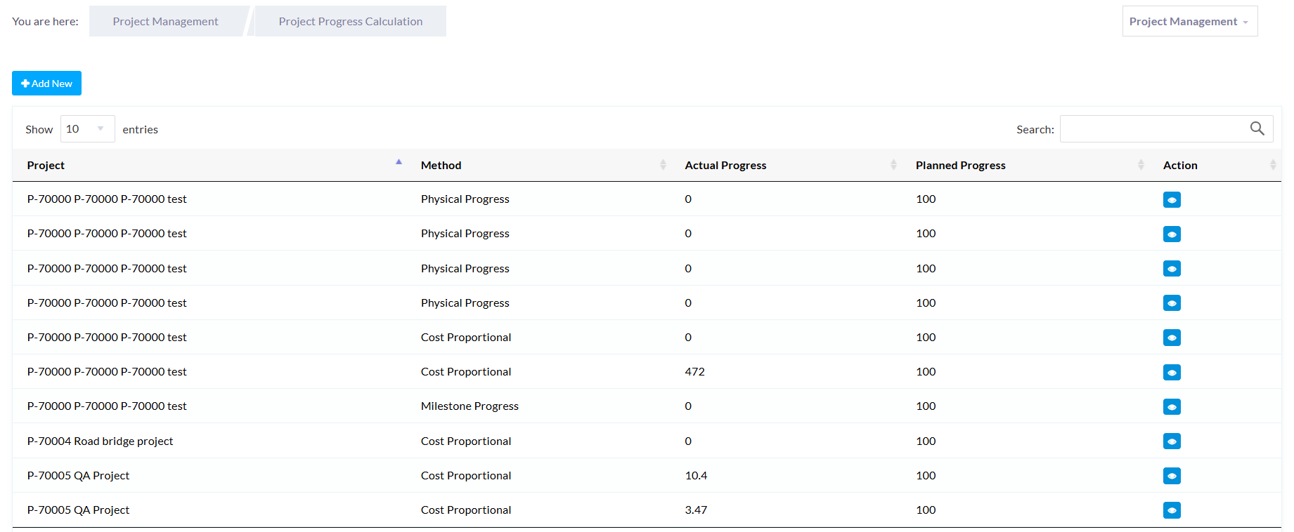 Progress Tracking Software - Project Progress Calculation