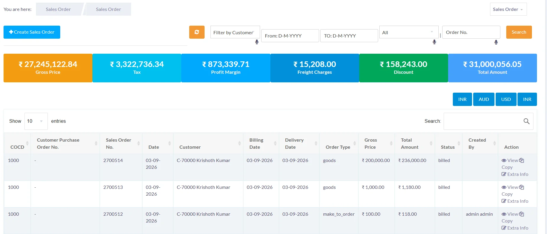 Sales Order Management ERP Solution